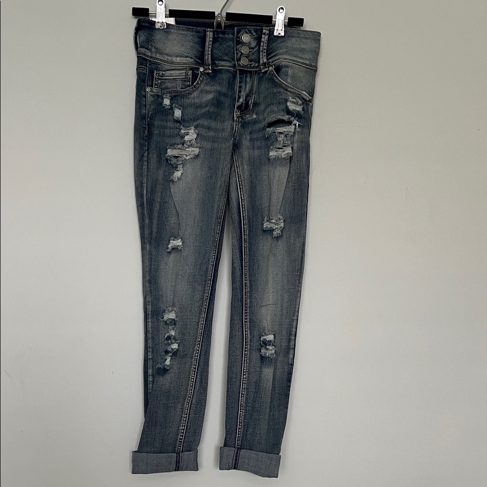 NDI bluish grey  Distressed  Ankle Jeans size 7 women
